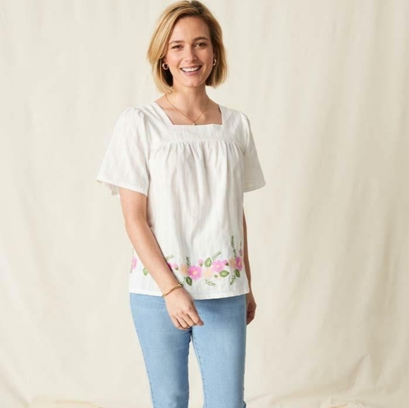 Matilda Jane Tops - MATILDA JANE Enchanted Garden Best-Dressed Embroidered Blouse White Women Size L